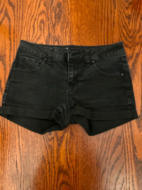 Black jean shorts