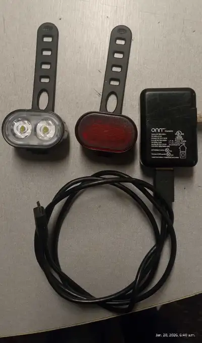 Bike lights & bell chime., View more