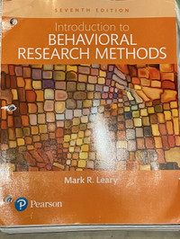 Introduction to Behavioral Research Methods (7th Edition)