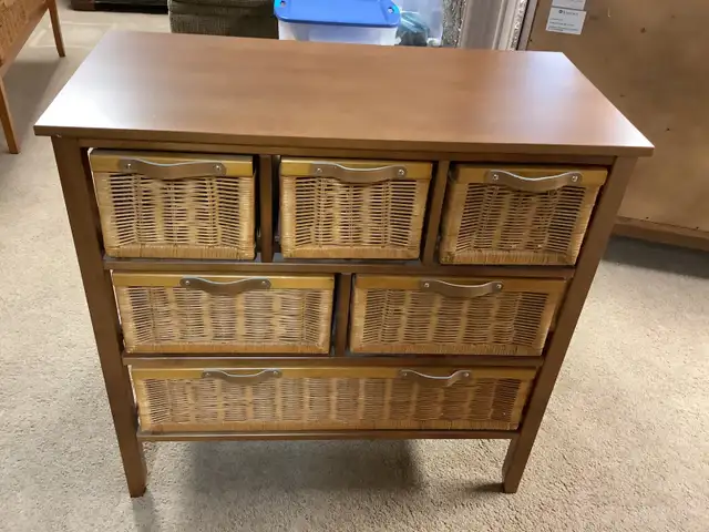 2 Wood and wicker storage units in Bookcases & Shelving Units in Strathcona County - Image 7