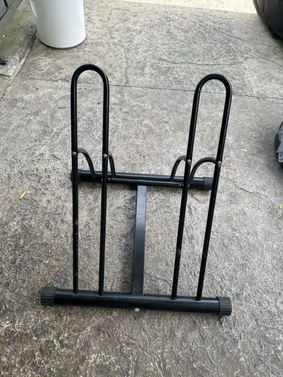 Bike rack for two bikes- Used (Doesn’t work well with children’s bikes. 24” tires and up work best....