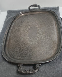 Antique Wm.A Rogers S.P.Brass Lead MTS Serving Tray. #2385