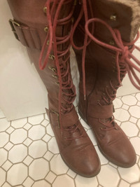 Burgundy boots