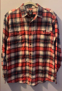 Dickie's Flannel Shirt, Women, Red, Size Small (oversized fit)