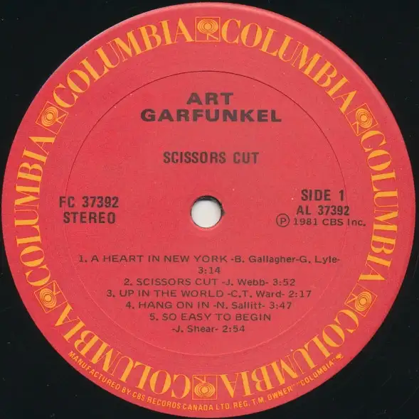Art Garfunkel  --  Scissors Cut    ** DISQUE VINYLE // VINYL REC in CDs, DVDs & Blu-ray in City of Montréal - Image 4
