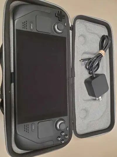 valve steam deck 512 gb with charger and travel case, View more