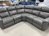 Top Grain Leather Power Reclining Sectuonal - BRAND NEW