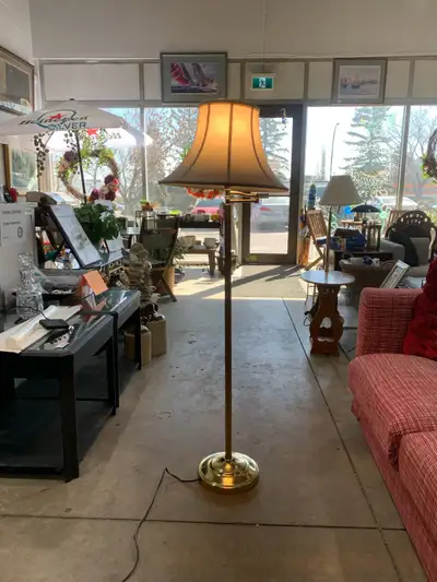 Gold Floor Lamp with Moveable Arm, View more