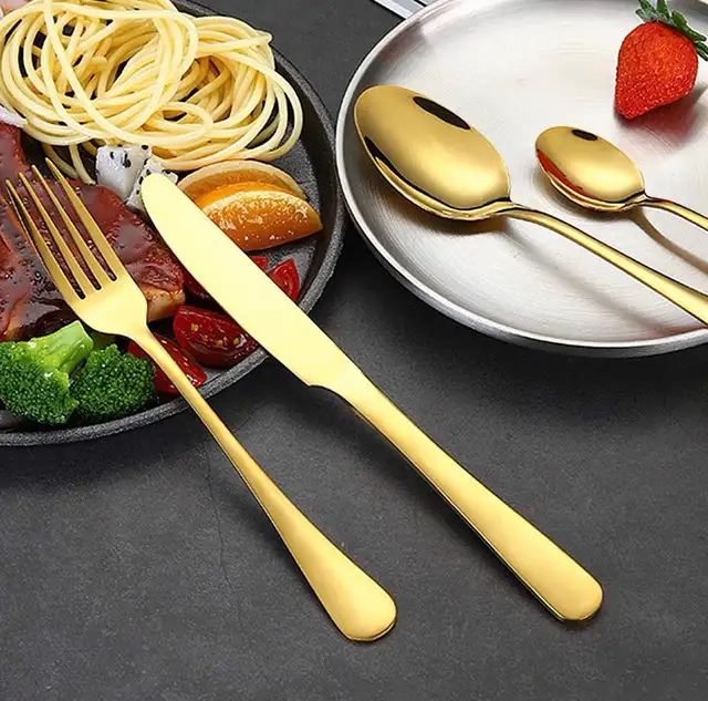 24-Piece Stainless Steel Gold Flatware Set, Kitchen Utensils  in Kitchen & Dining Wares in Mississauga / Peel Region - Image 3