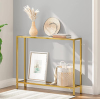 SALE  Modern style gold tempered glass console table
