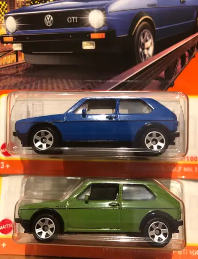 2024 Matchbox 1976 Volkswagen Golf GTI MK1 95/100 and 97/100 error cards Green - $5.00 each these ar...
