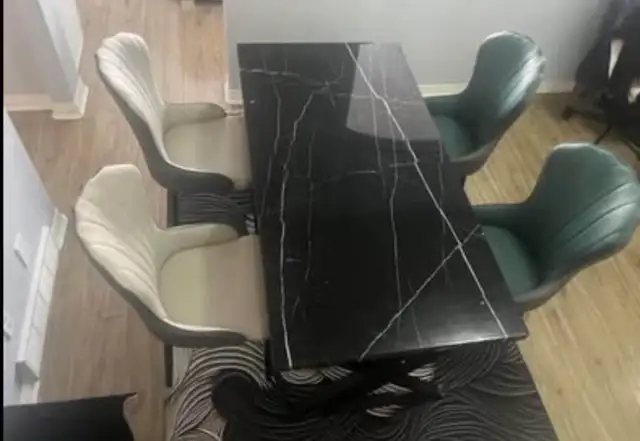 MOVING SALE: Brand New Solid Black Marble Table!