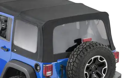 Jeep Wrangler JK Unlimited Accessories - black soft top (complete with attached bars, plastic pillar...