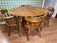 Dining room table with leaf and chairs