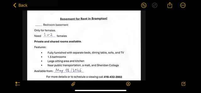 Basement bedroom for RENT. Brampton