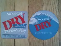 Breweriana - 10 MOLSON DRY CARDBOARD COASTERS