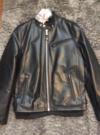 Cafe Racer Moto Leather Man Jacket: Schott black/small