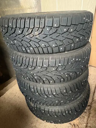 General Altimax Arctic 12 studded winter tires approx 1000kms on them. Mounted on 4x100 steel wheels...