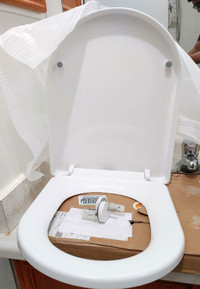 Elongated Toilet Seat D/U-Shaped With Quick Release (White)- $15