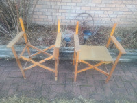 Vintage canvas folding chairs