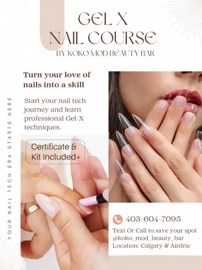 Gel X Nail Course includes kit, View more