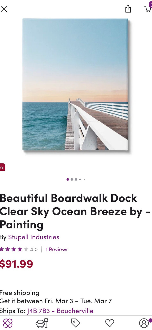 Boardwalk dock painting frame  dans Art et objets de collection  à Longueuil/Rive Sud - Image 3