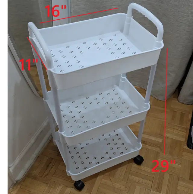 Plastic 3-Tier Storage Organize Stand Shelf Unit Rack Bookcase W in Storage & Organization in City of Toronto - Image 2