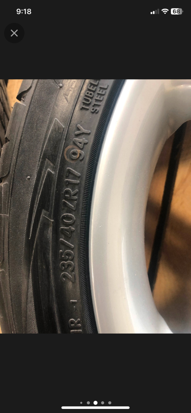 OZ rims and tires 17 x 8 retro 5x120 clean 235/40r17 in Tires & Rims in Markham / York Region - Image 9