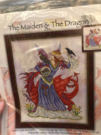 Cross stitch Pattern Only The Maiden &amp; The Dragon