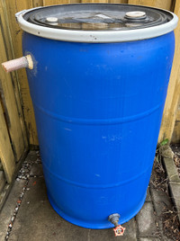 55 Gallon Blue Tight Head Plastic Drum Rain Barrel