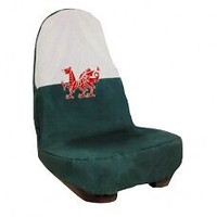 Welsh Flag HDD Winged Universal Waterproof Front Seat Cover