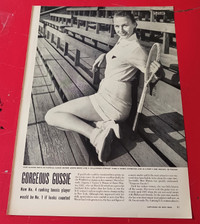 VINTAGE 1952 SEXY GUSSIE TENNIS PLAYER MAGAZINE PICTURE PAGE
