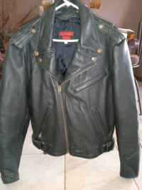 Yamaha V Star Black Leather Motorcycle Jacket