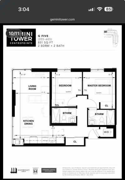 Lease Takeover – 2 Bedroom, 2 Bathroom Apartment at Gemini Tower I am looking for someone to take ov...