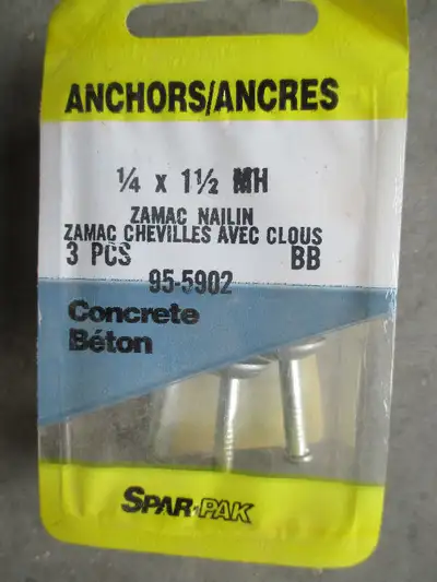 160pcs, 1/4" X 1-1/2" Hammer Drive Anchors Mushroom Head Zamac, View more