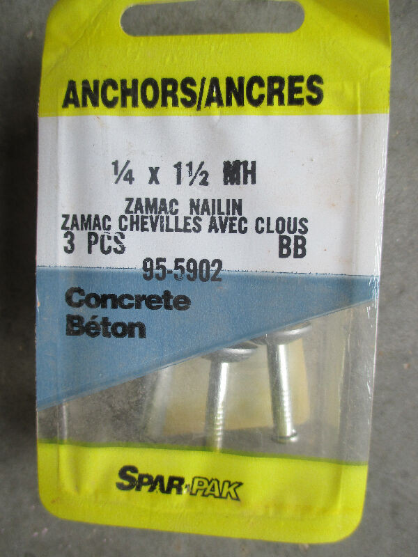 160pcs, 1/4" X 1-1/2" Hammer Drive Anchors Mushroom Head Zamac in Other Business & Industrial in Stratford