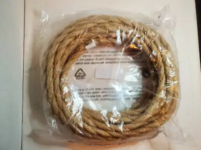 Woven thick hemp wired rope 10m / corde de chanvre avec fils, View more
