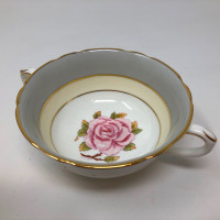 Coalport Porcelain Romance Cabbage Rose Cream Soup Bowl Dutton