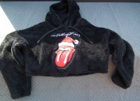 The Rolling Stones Women's Cropped Fuzzy Christmas Hoodie-Size M