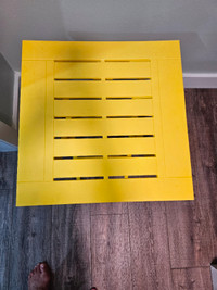 Yellow folding resin outdoor side table