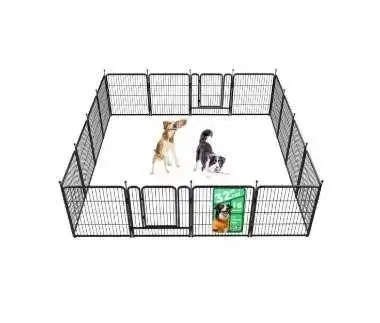 Dog/Pet Playpen, 32 inch, 16 Panels Black - NEW OPEN BOX, View more