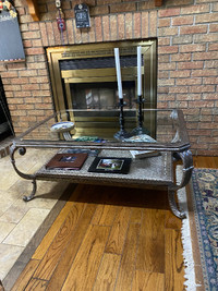 Antiqued Glass and Metal furniture set