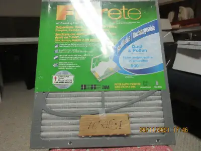 20" x 16" x 1'' furnace air filter, new, $10.00 obo. 519 683 1693