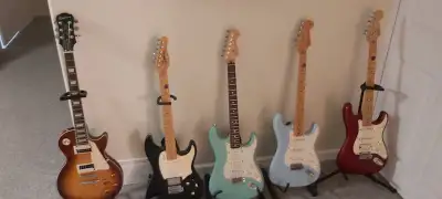 5 electric guitars, View more
