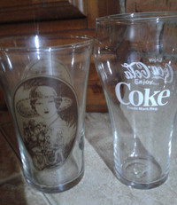 Vintage Coca Cola Bottles and Glasses