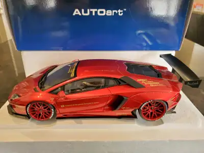 MIB 79109 Autoart Lamborghini Aventador Liberty Walk Metallic Red LB Performance Coupe LB-Works Mode...
