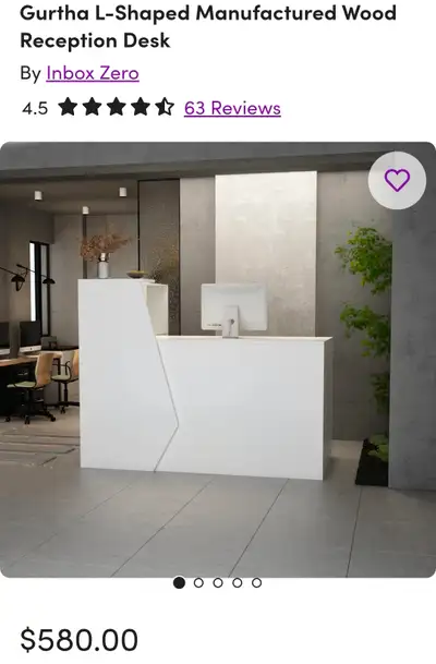 White office desk, View more