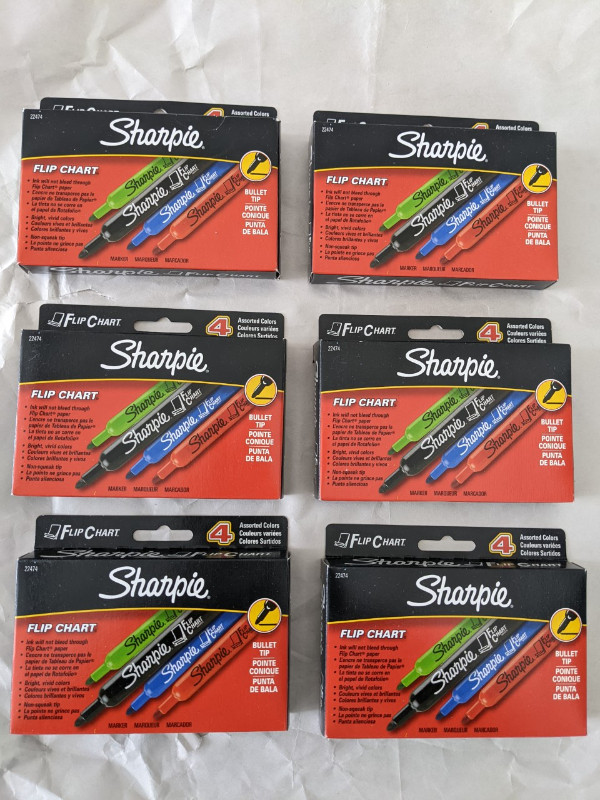 Sharpie Flip Chart Markers Assorted Colours Bullet Tip 4/PK = $4 in Other Business & Industrial in Markham / York Region
