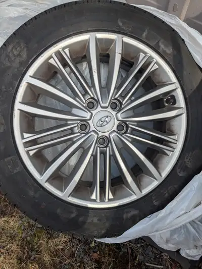 4x 17" Alloy Hyundai Wheels - Were on a 2020 Hyundai Kona. Sold with Tiger Paw All Season Tires size...
