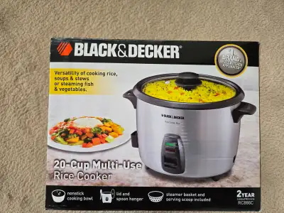 Black and Decker 20 Cup Stainless Steel Multi-Use Rice Cooker Brand NEW in original box. Versatility...